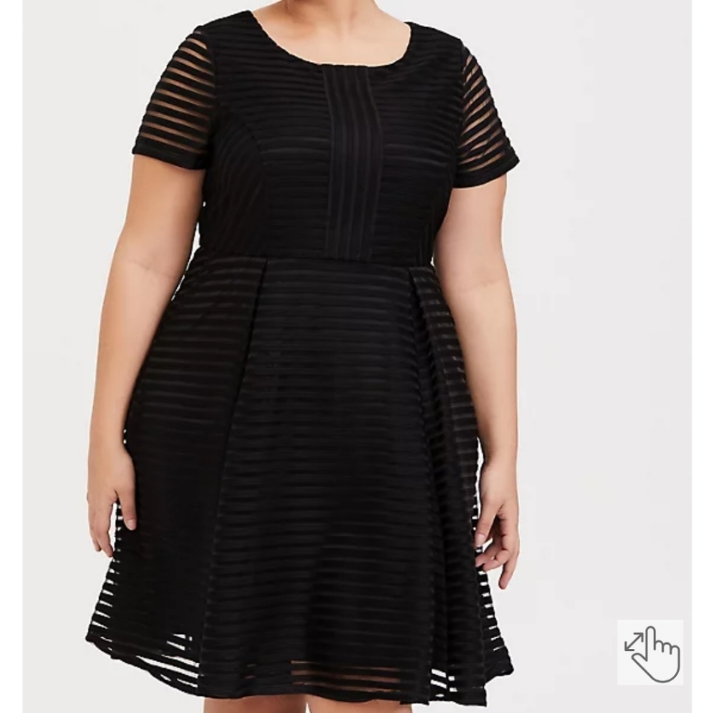Torrid Black Mesh Skater Dress
